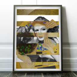 Klimt's Kiss & Gilda Mashup Retro Pop Art Poster Or Canvas - thumbnail 1