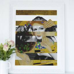 Klimt's Kiss & Gilda Mashup Retro Pop Art Poster Or Canvas - thumbnail 2