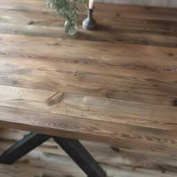 Reclaimed Rustic Wood Dining Table Chunky X Legs - thumbnail 2