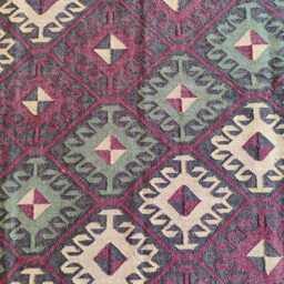 Handwoven Wool Jute Kilim Rug - Tribal Diamond Flatweave Area Rug, Rustic Boho Carpet, Bespoke Sizes - thumbnail 4