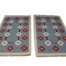 3 X 5 Ft Modern Pair Rug, Handwoven Swedish Kilim/Rug, Scandinavian Flatweave Carpets - thumbnail 3