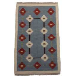 3 X 5 Ft Modern Pair Rug, Handwoven Swedish Kilim/Rug, Scandinavian Flatweave Carpets - thumbnail 2