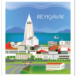 Reykjavik Skyline Art Print, Iceland Vertical Print, Art, Wall Loose Petals City Print Style E8-O-Rey - thumbnail 3