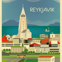 Reykjavik Skyline Art Print, Iceland Vertical Print, Art, Wall Loose Petals City Print Style E8-O-Rey - thumbnail 2