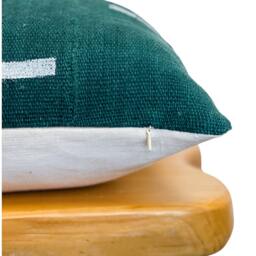 Mudcloth Pillow Cover 14x20, African Pillow, Lumbar Cover, Green Cushion- Fall Decor Pillow- Throw Mud Cloth - thumbnail 3