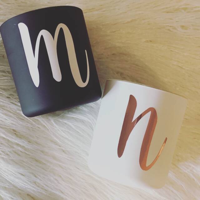 Monogram Soy Wax Candle Personalized Initial Gift - image 1