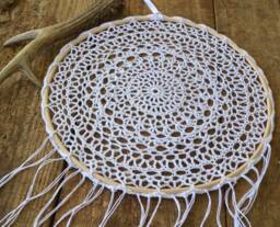 Dream Catcher, Crochet Dreamcatcher, Boho Home Decor, Big White Doily Wall Hanging - thumbnail 1