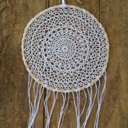 Dream Catcher, Crochet Dreamcatcher, Boho Home Decor, Big White Doily Wall Hanging - thumbnail 2