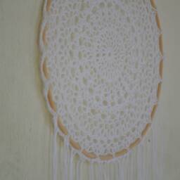 Dream Catcher, Crochet Dreamcatcher, Boho Home Decor, Big White Doily Wall Hanging - thumbnail 4