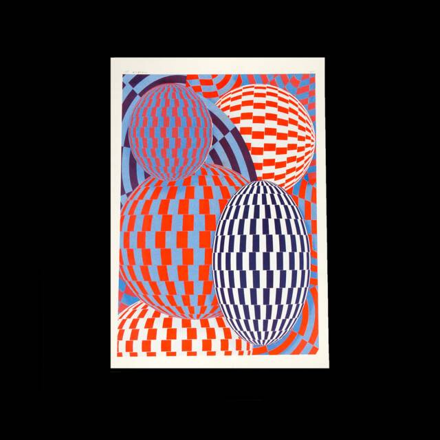 A3 Risograph Print Of A Red Blue Bulb Landscape - Limited Edition - image 1