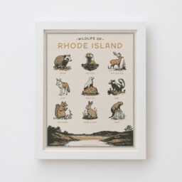 Rhode Island Wildlife Wall Art Print - Vintage Animal Poster Design, Archival Quality Matte Fine Art Print. Outdoor, State Gift - thumbnail 2