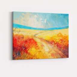 Colourful Abstract Countryside Path Impressionist Landscape Painting Canvas Wall Art Print Decor Picture Ready To Hang - thumbnail 4