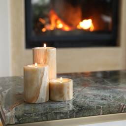 Rainforest Green Marble Coffee Table Brass Finish Metal Legs - thumbnail 4