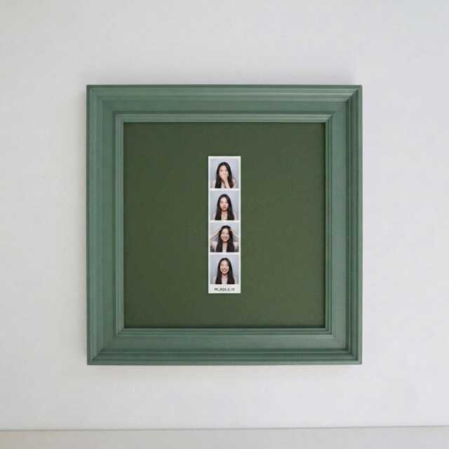 10x10 Photobooth Strip Picture Frame Monochromatic Hand-Painted Vintage - image 1