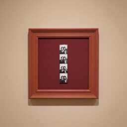 10x10 Photobooth Strip Picture Frame Monochromatic Hand-Painted Vintage - thumbnail 3
