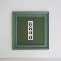 10x10 Photobooth Strip Picture Frame Monochromatic Hand-Painted Vintage - thumbnail 1