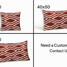 Red Velvet Ikat Pillow Cover Handwoven Silk Diamond Cushion - thumbnail 4