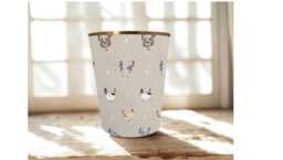 Sophie Allport Lay A Little Egg Hen Fabric Waste Paper Bin By Berry & Grouse - Office Supplies Trash Can Ecru - thumbnail 1