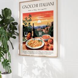 Italian Food Poster, Gnocchi Print, Pasta Art, Kitchen Decor, Restaurant Wall Gift For Cook - thumbnail 2