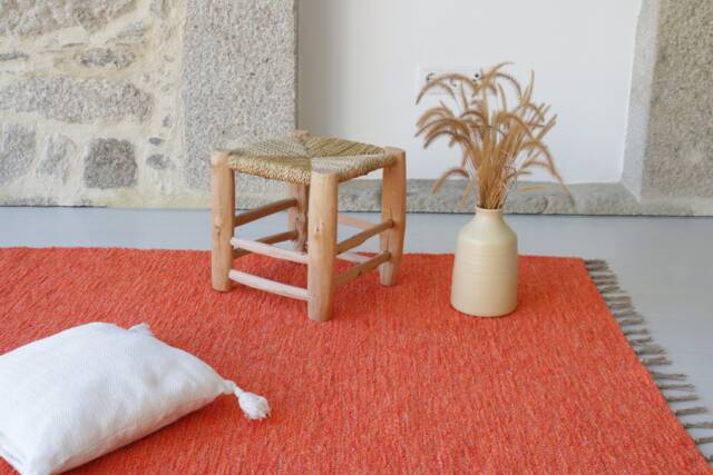 Large Handwoven Orange Rug, Living Room Area Carpet, Soft Kids Decor, Baby Scandinavian Rug - image 1