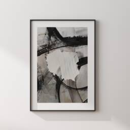 Poland Map - Black & Grey Abstract Painting Of Wall Art Print Traval Poster - thumbnail 3