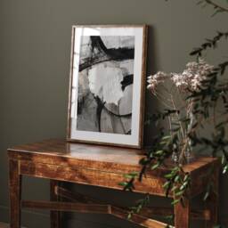 Poland Map - Black & Grey Abstract Painting Of Wall Art Print Traval Poster - thumbnail 2