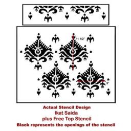 Wall Stencil Ikat Saida - Reusable Stencils For Walls Instead Of Wallpaper -Diy Decor - thumbnail 4