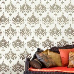Wall Stencil Ikat Saida - Reusable Stencils For Walls Instead Of Wallpaper -Diy Decor - thumbnail 1