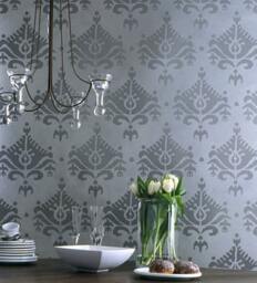 Wall Stencil Ikat Saida - Reusable Stencils For Walls Instead Of Wallpaper -Diy Decor - thumbnail 2