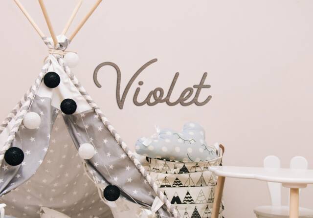Personalised Name Sign Childrens Room Decoration Nursery Wall Art - Hera Font - image 1