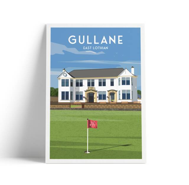 Gullane Golf Course Travel Poster - East Lothian Print Scotland Wall Art - image 1