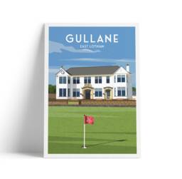 Gullane Golf Course Travel Poster - East Lothian Print Scotland Wall Art - thumbnail 1