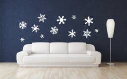 Snowflake Vinyl Wall Decals, Christmas Merry Snowflakes Decals - Winter Holiday - thumbnail 1
