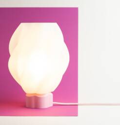 Unique 3D Printed Lamp - Flower Light Collection Pastel Pink Color - thumbnail 1