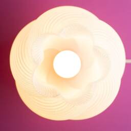 Unique 3D Printed Lamp - Flower Light Collection Pastel Pink Color - thumbnail 2