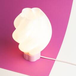 Unique 3D Printed Lamp - Flower Light Collection Pastel Pink Color - thumbnail 3