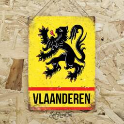 Potrait Vlaanderen Metal Sign - Vintage Worn Rusty Look Print Le Tour Leeuw Van Vlaanderen - Lion Of Flanders Cobbles Classics Cycling Us - thumbnail 2