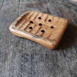 Hand Carved Soap Dish Sustainable Irish Whiskey Barrel Wood - thumbnail 2