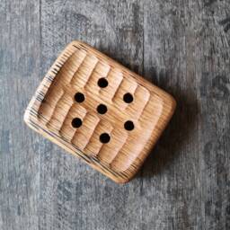 Hand Carved Soap Dish Sustainable Irish Whiskey Barrel Wood