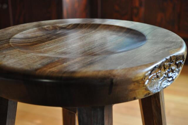 Hearth Stool - Counter Height W/Swivel Seat & Live Edge Detail. Made To Order - image 1