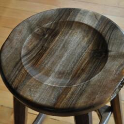 Hearth Stool - Counter Height W/Swivel Seat & Live Edge Detail. Made To Order - thumbnail 3