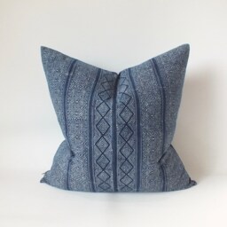 Hmong Batik Cushion Indigo Navy Blue Hand-Painted Throw Pillows Living Room Sofa Cushions Decorative-Pillows - thumbnail 3