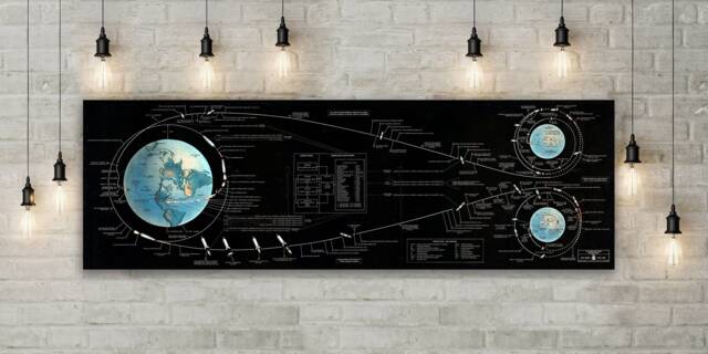Nasa's The Apollo Lunar Landing Chart Space Exploration Wall Map Aeronautical Print Astronaut Decor Fine Art Gift - image 1