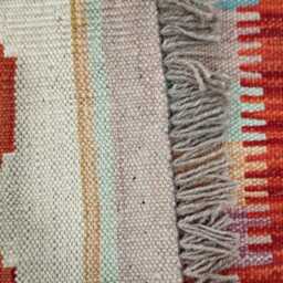 Classic Runner Rug, Handmade Artisan Afghan Turkish Scandinavian Navajo Bohemian Wool Flatweave Multicolour Kilim Rug 199x63 cm - thumbnail 3