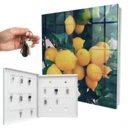 Green Leaves Wall Mounted Key Cabinet, Box For Wall, Photographic Nature, Nature Lovers - thumbnail 2