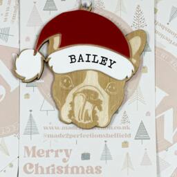Personalised Pet Christmas Bauble/Ornament With Name - Dog Boston Terrier 005 - Tree Hanging Bauble Decoration - thumbnail 3