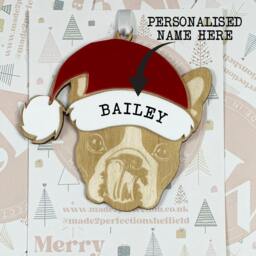 Personalised Pet Christmas Bauble/Ornament With Name - Dog Boston Terrier 005 - Tree Hanging Bauble Decoration - thumbnail 2