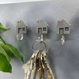 Magnetic House Key Holder - Handmade Pewter Wall & Hanging Hook For Keys, Decorative Home Decor
