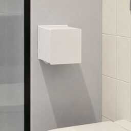 White Toilet Paper Holder - Modern Wall Mounted Roll Dispenser, Paper Storage For Bathroom Cubo - thumbnail 4