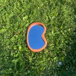 Minimalist Wood Frame Bean Shaped Mirror - thumbnail 3